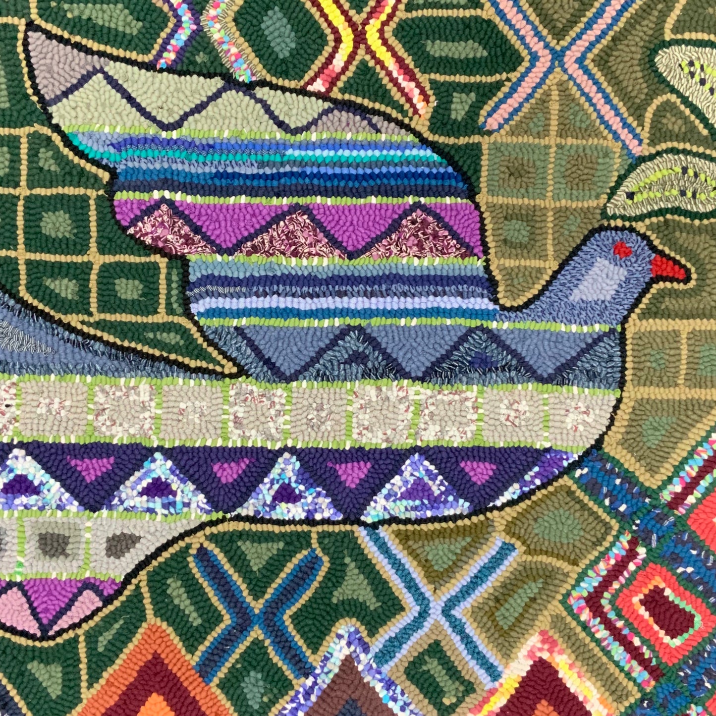 Guatemala, Multicolores/ Silvia Ajcot Solis, "Meeting of the Minds" Hand-Hooked Rug