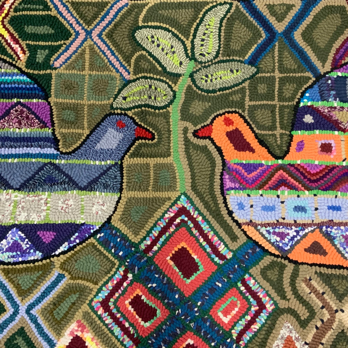 Guatemala, Multicolores/ Silvia Ajcot Solis, "Meeting of the Minds" Hand-Hooked Rug
