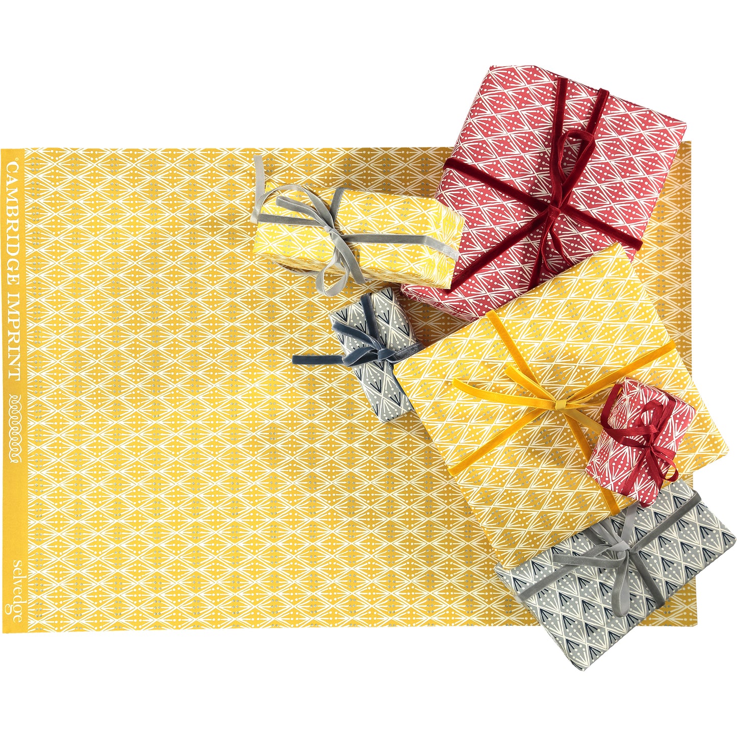 The Selvedge Gift Wrapping Paper by Cambridge Imprint (Assortment of Colours Available)