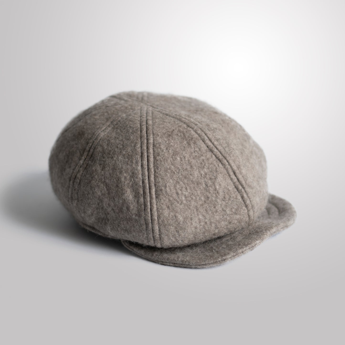 Tibet, Shangdrok, Yak Down Fiber Felt Newsboy's Cap in Gray