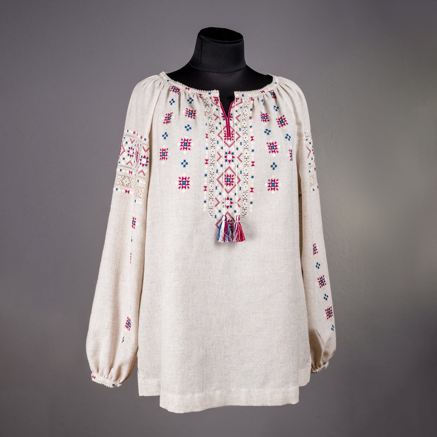 Ukraine, Lesia Pona / Pokuttya Folk Art, Hand Embroidered Women’s Linen Blouse 5
