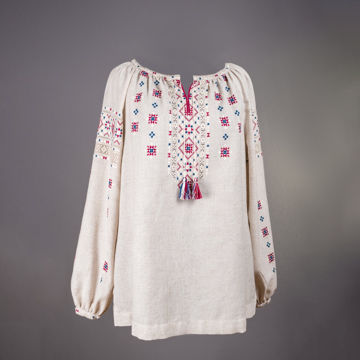 Ukraine, Lesia Pona / Pokuttya Folk Art, Hand Embroidered Women’s Linen Blouse 5