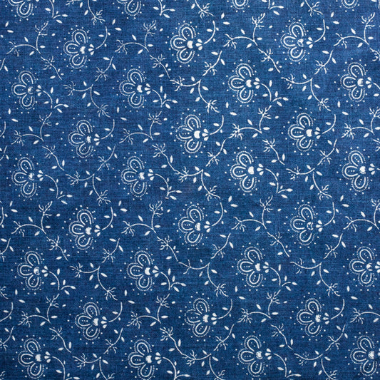 Austria, Karl and Maria Wagner, Blaudruck Krönchen Print Yardage Narrow 0.9 m Wide