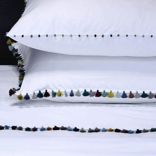 Morocco & Belgium, Valérie Barkowski, White Duvet Covers Aya Aqua