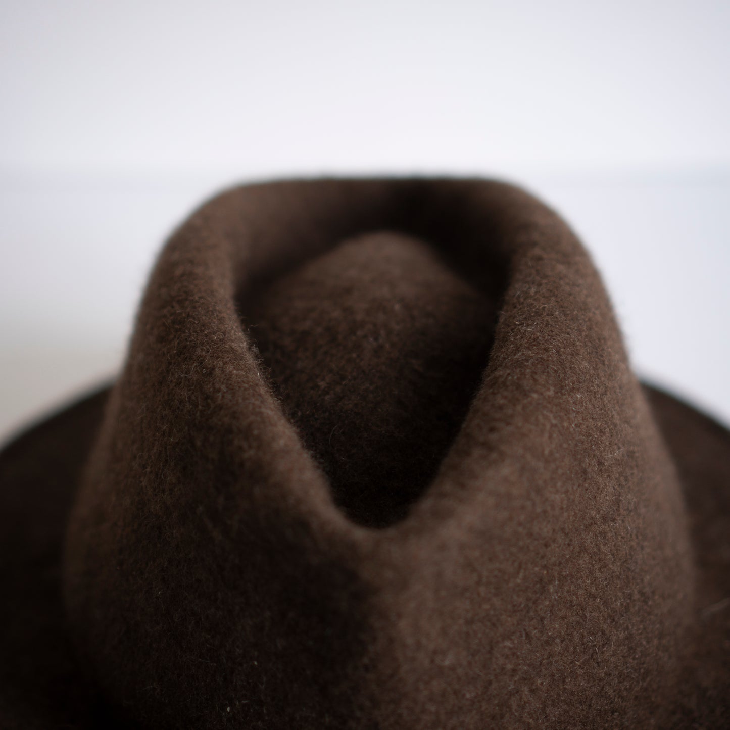 Tibet, Shangdrok, Yak Down Fiber Felt Fedora Hat in Brown