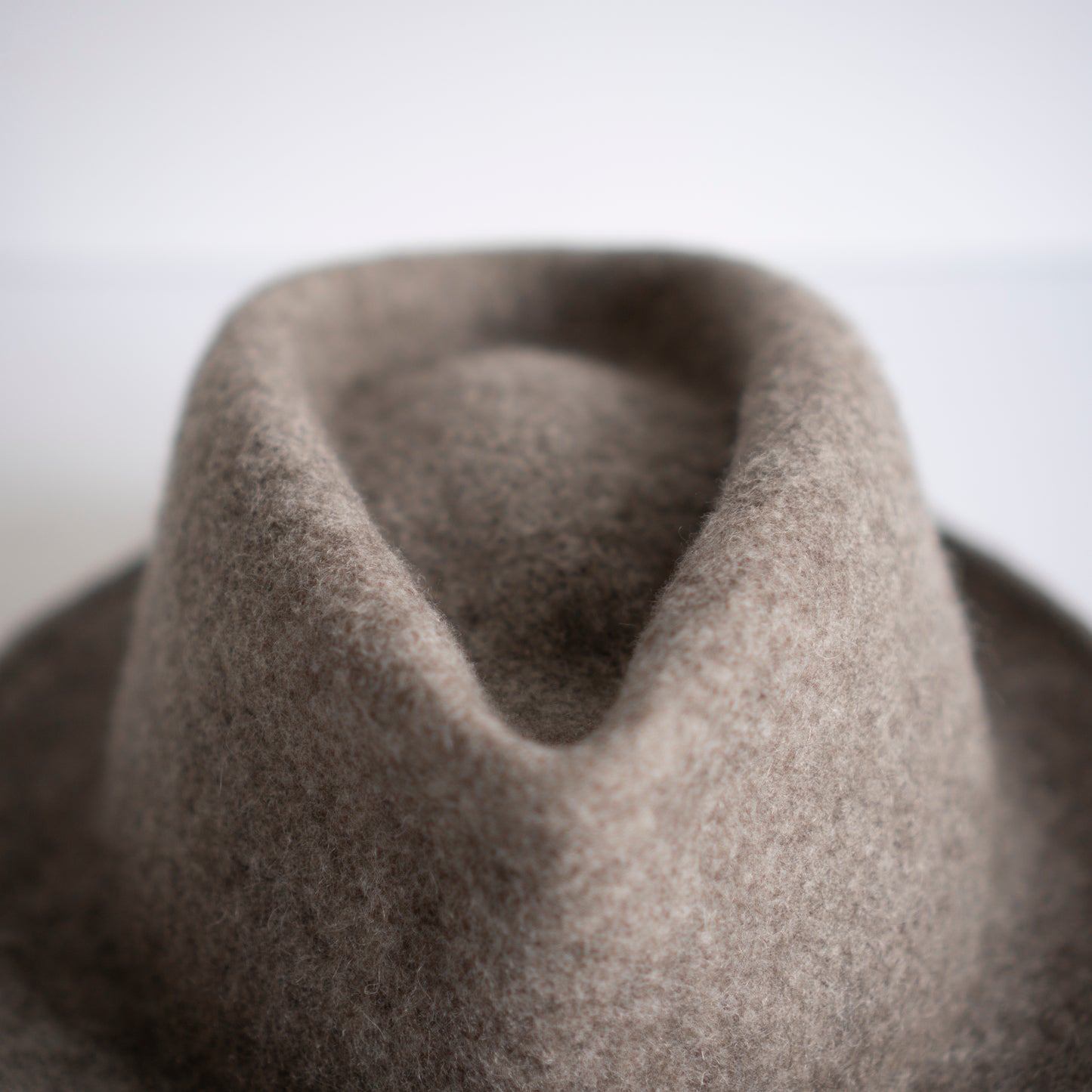 Tibet, Shangdrok, Yak Down Fiber Felt Fedora Hat in Gray