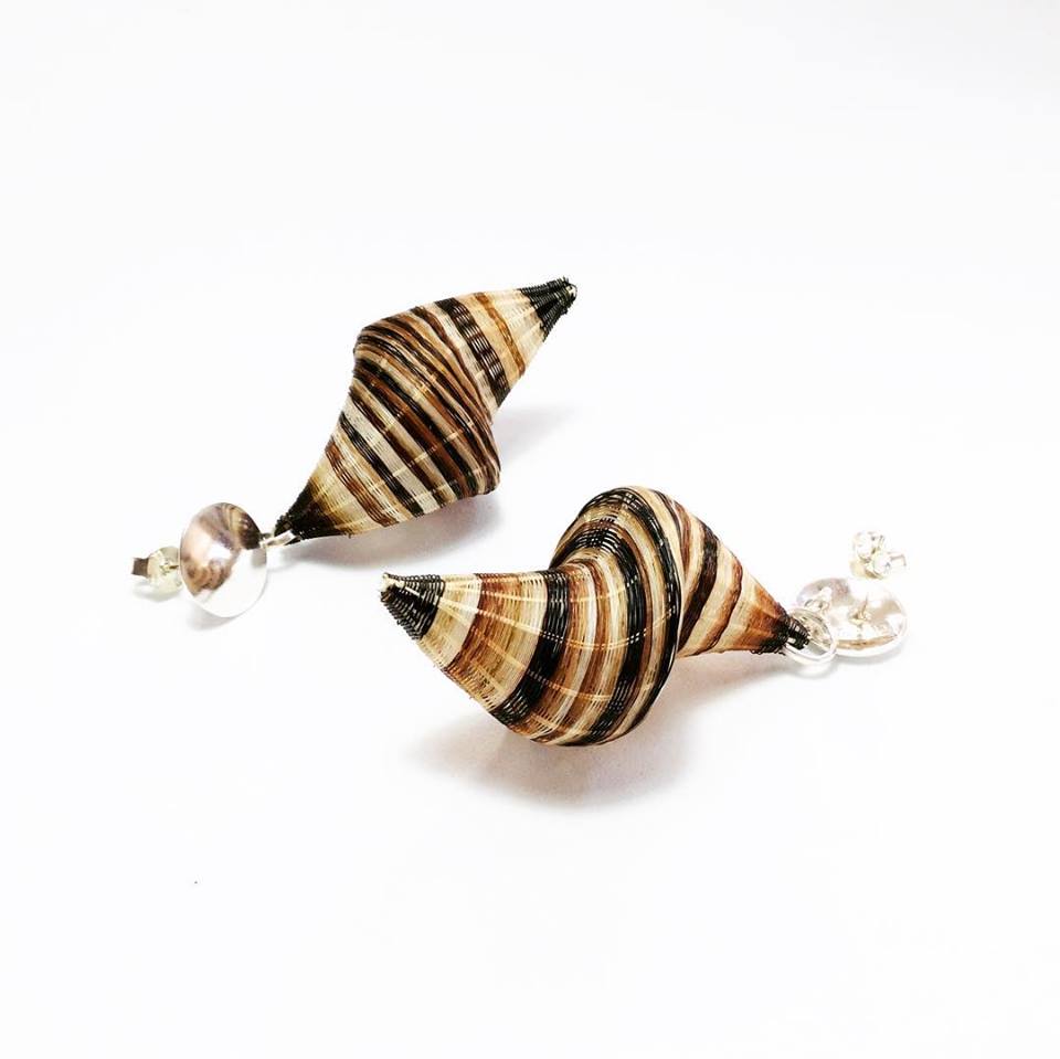 Chile, Rita Soto, Black Snail Earrings