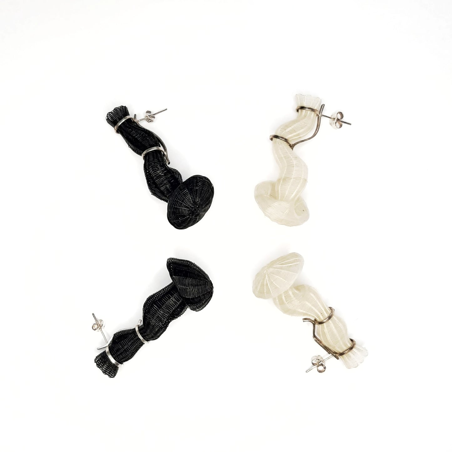 Chile, Rita Soto, Black Folds of Memory Earrings