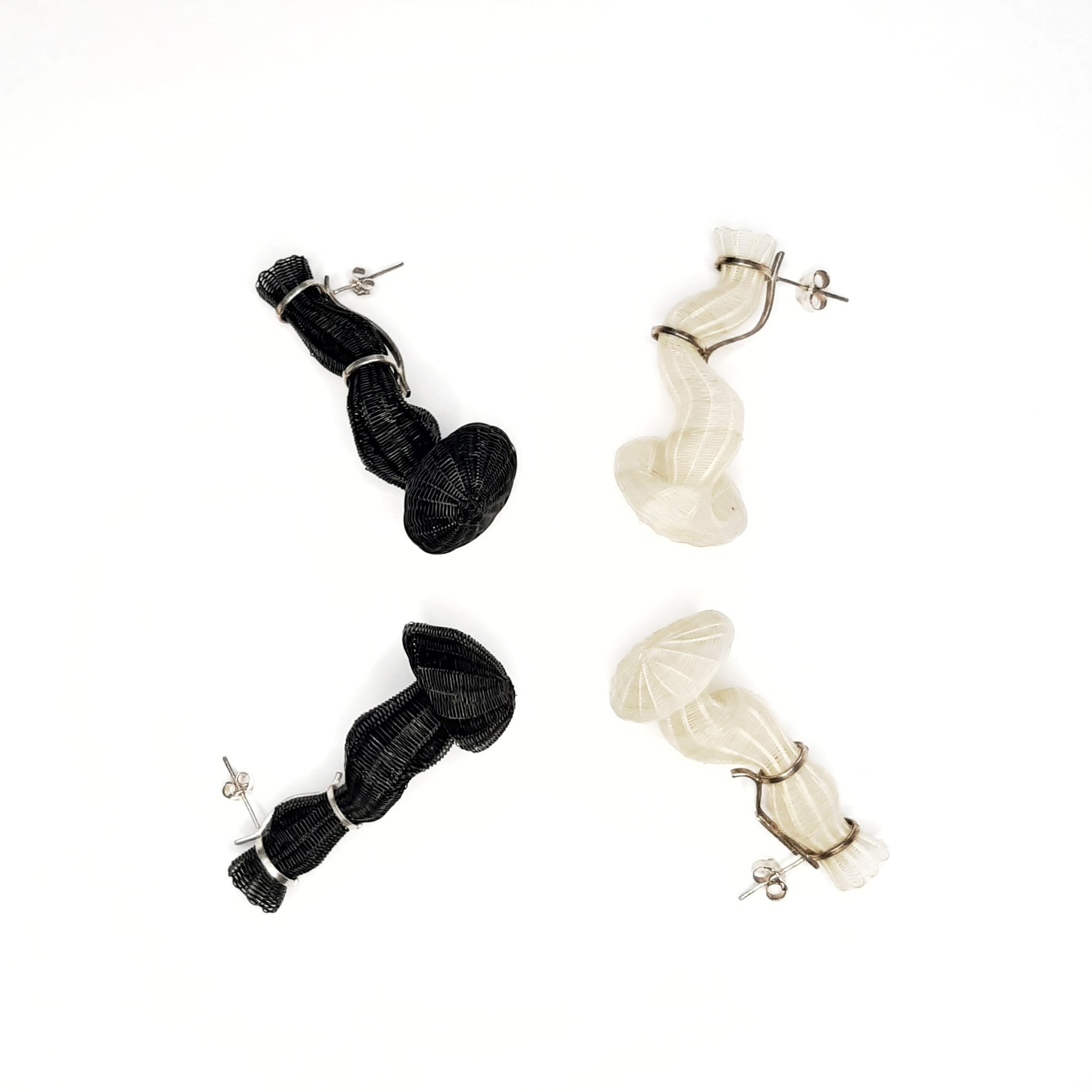 Chile, Rita Soto, Black Folds of Memory Earrings