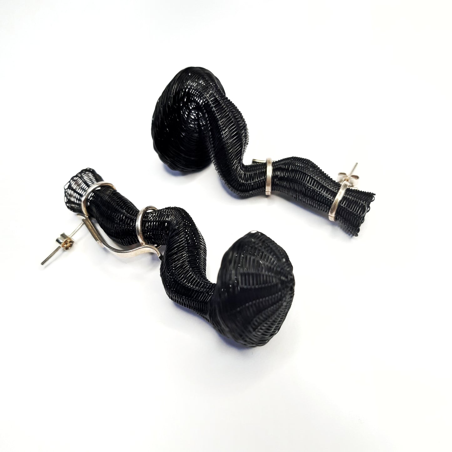 Chile, Rita Soto, Black Folds of Memory Earrings