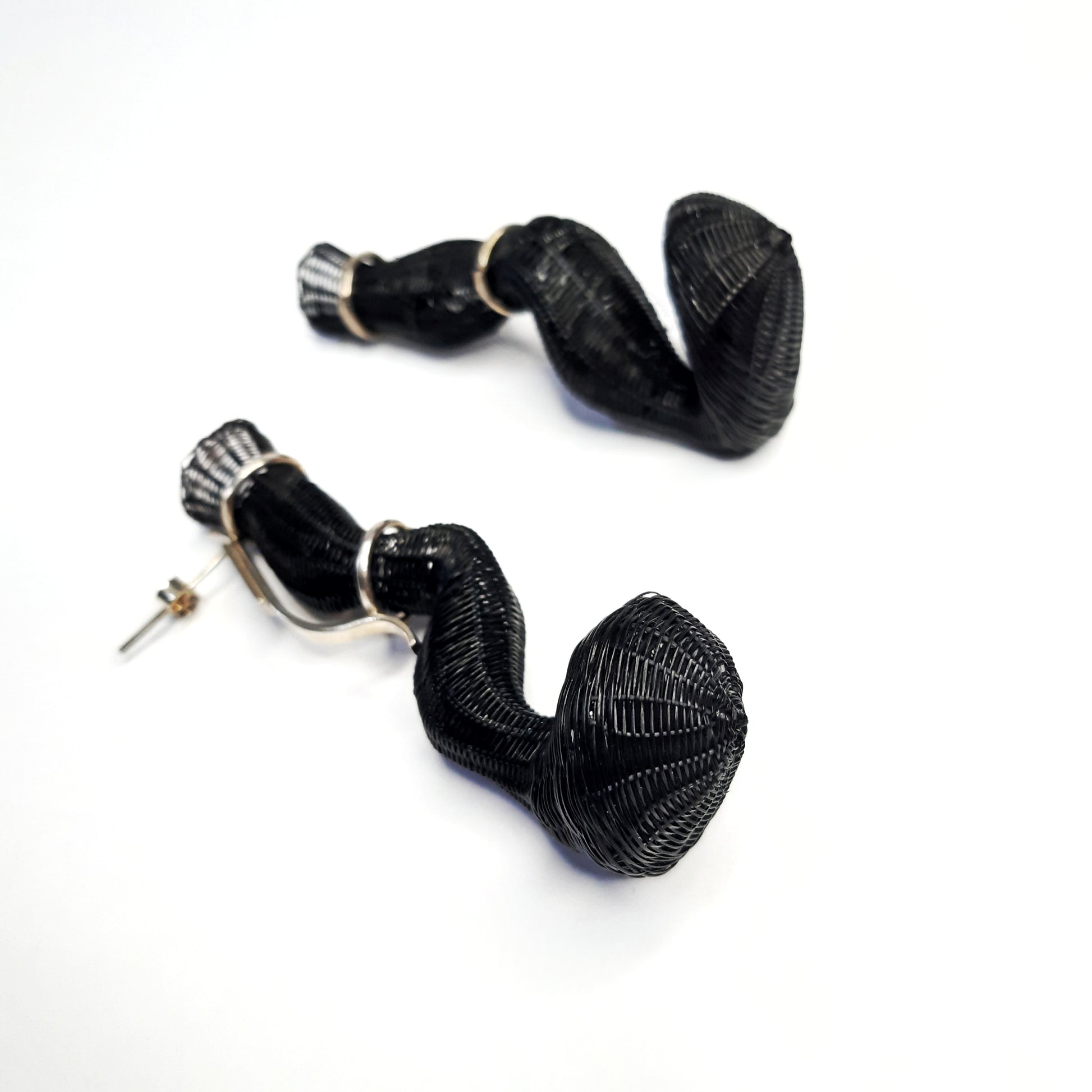 Chile, Rita Soto, Black Folds of Memory Earrings