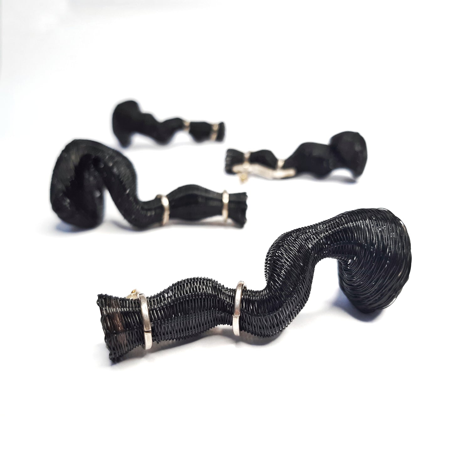Chile, Rita Soto, Black Folds of Memory Earrings