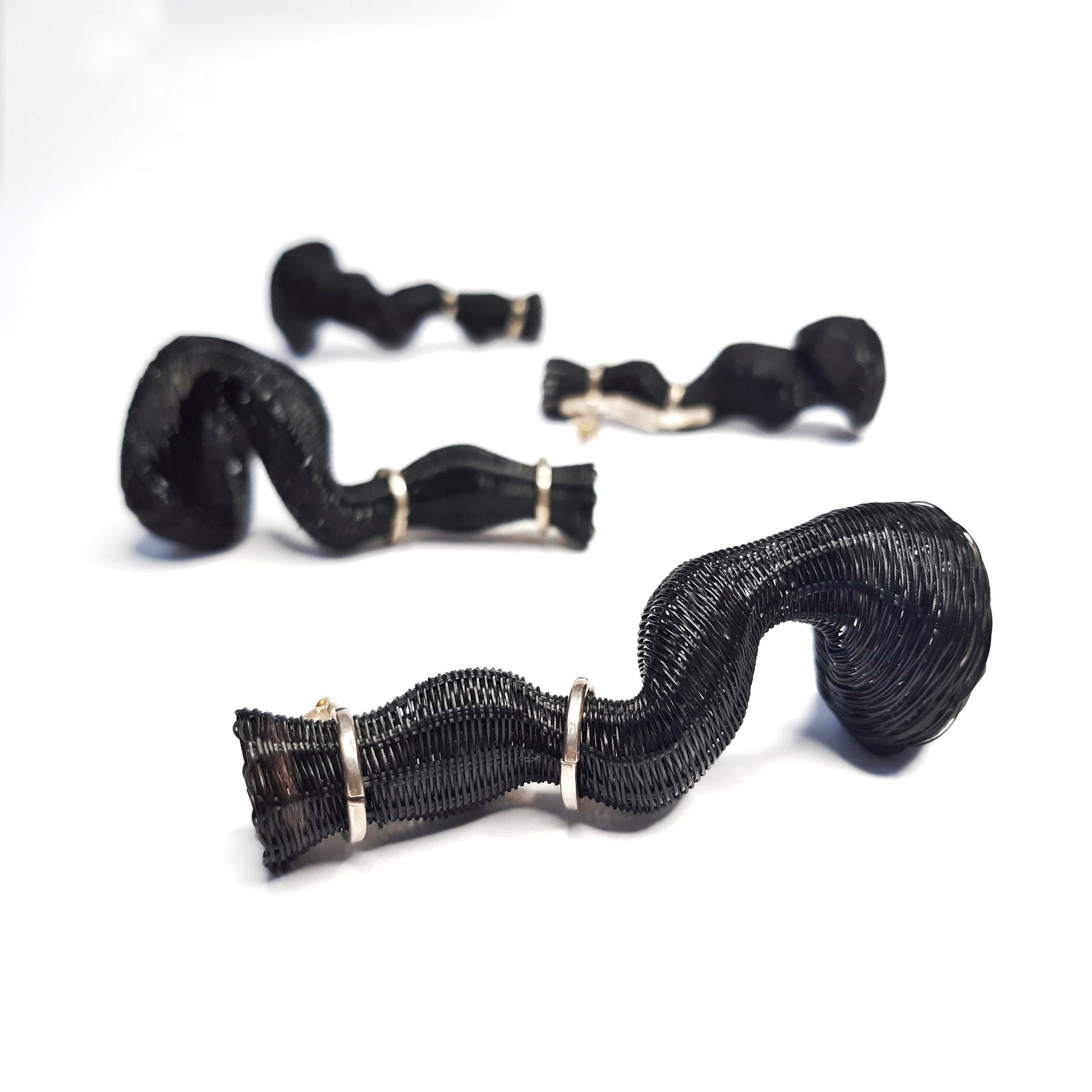 Chile, Rita Soto, Black Folds of Memory Earrings