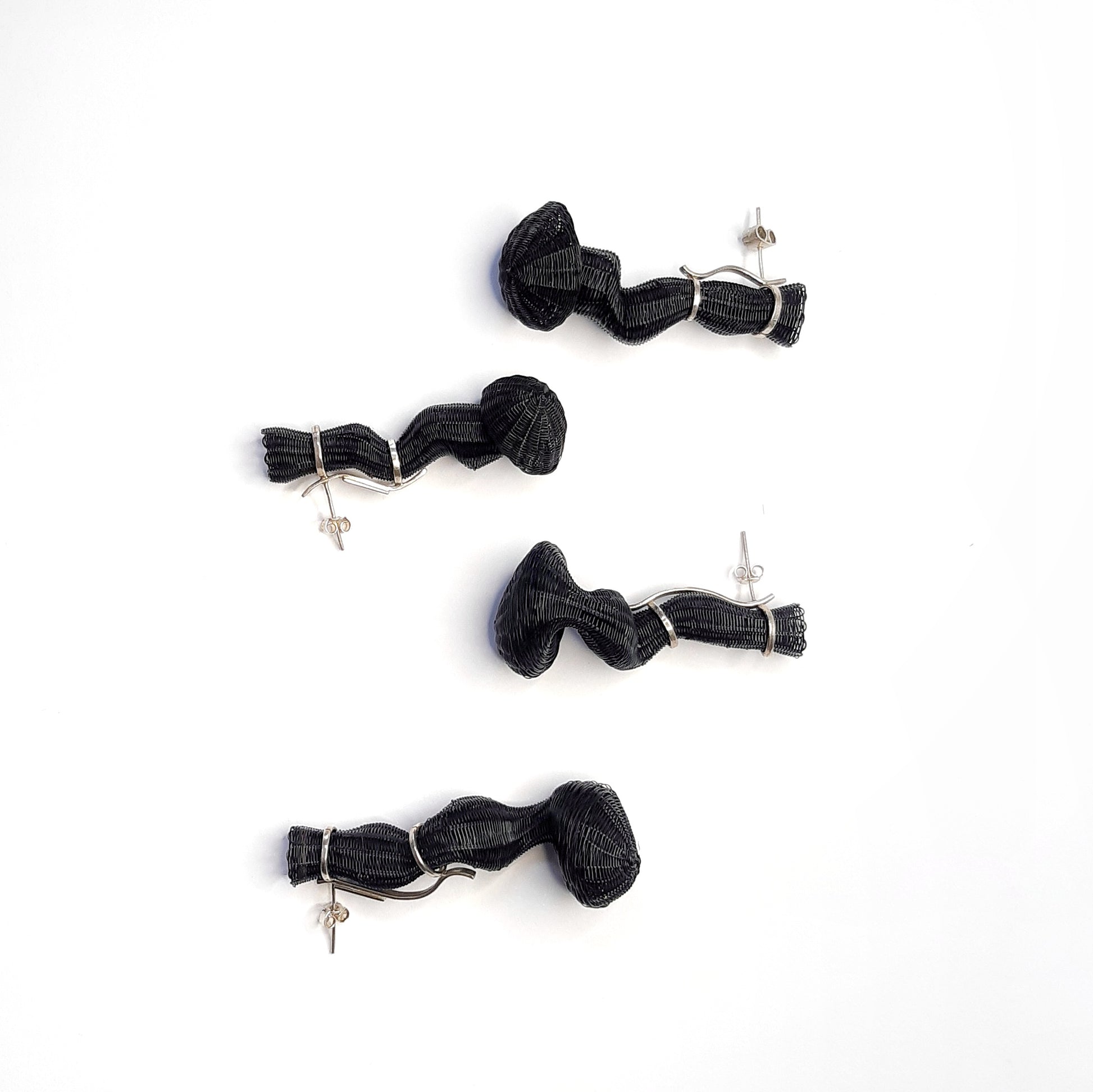 Chile, Rita Soto, Black Folds of Memory Earrings