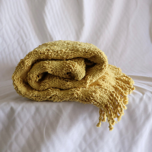 Brazil, Central Veredas, Dyed Hollow Blanket in Mustard