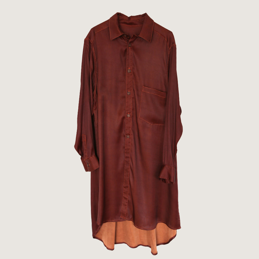 China, Noir Mud Silk / Marcella Echavarria, Japan Blouse Rust Mud Silk