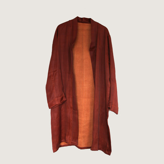 China, Noir Mud Silk / Marcella Echavarria, Classic Kimono Rust Mud Silk