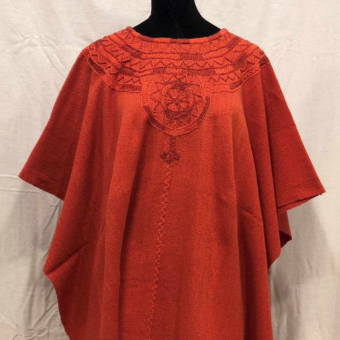 Guatemala, Casa de Artes'/ Rosario Cholotio, Orange and Red Huipil from Solola