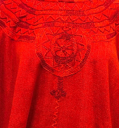 Guatemala, Casa de Artes'/ Rosario Cholotio, Orange and Red Huipil from Solola