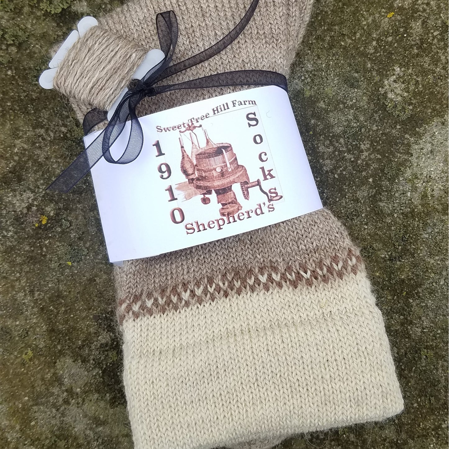 United States, Kathleen Oliver / Sweet Tree Hill Farm, Shepherd’s Socks in Shetland Wool with Dappled Fair Isle Cuff
