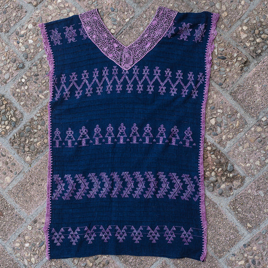 Mexico, Mexican Dreamweavers, Indigo Open Weave Huipil