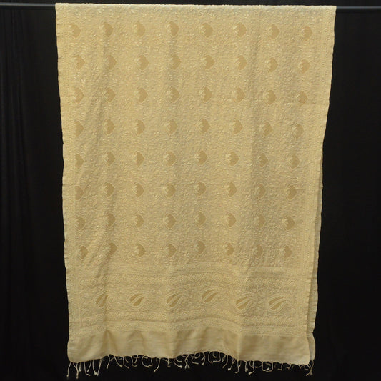 India, Bhairvis Chikan / Mamta Varma, Yellow Dupatta Shawl