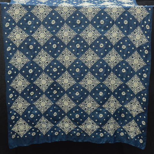 India, Bhairvis Chikan / Mamta Varma, Indigo Dupatta Shawl