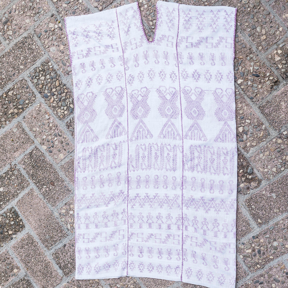 Mexico, Mexican Dreamweavers, Elegant White Huipil with ‘Tixinda’ Designs