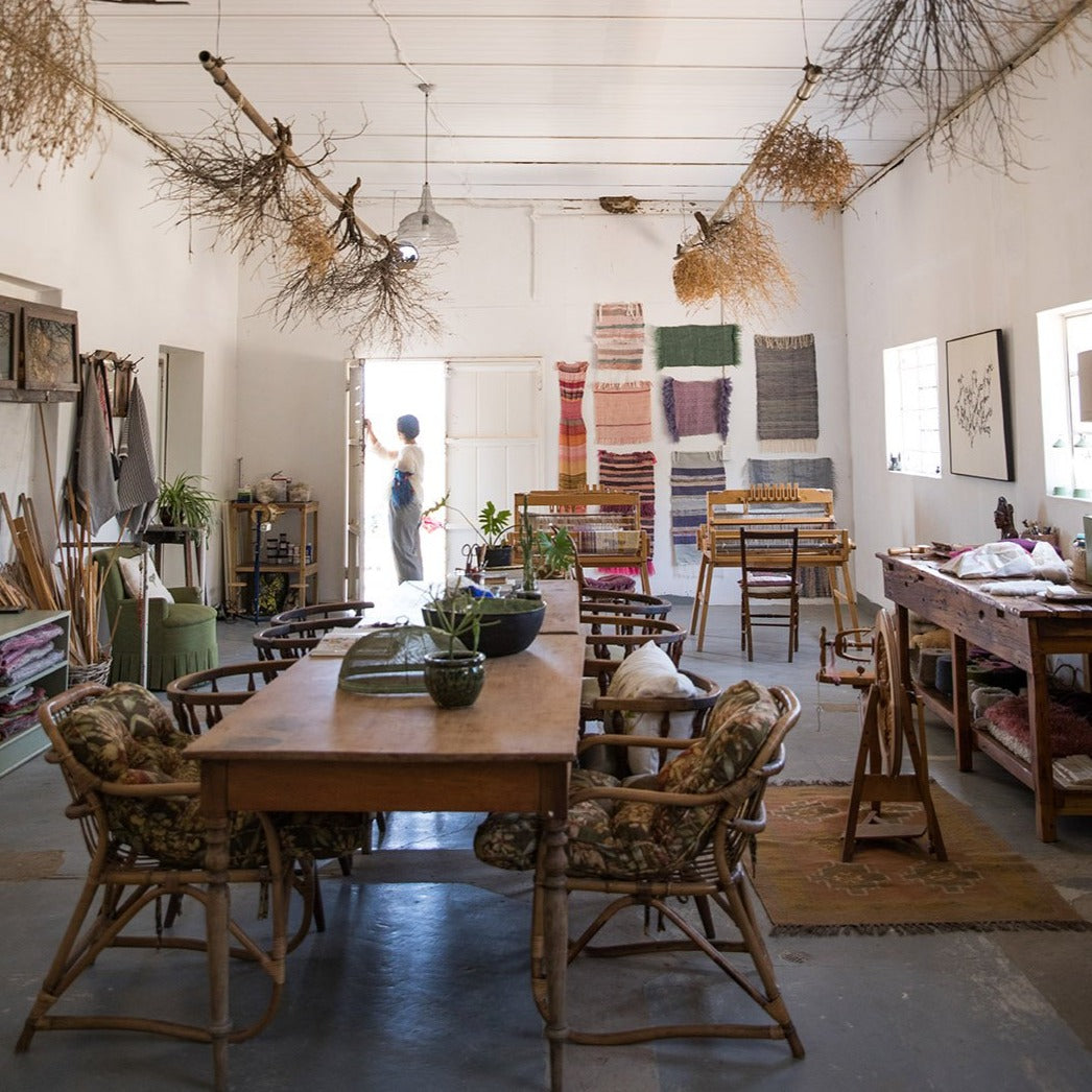 South Africa, Frances VH / Frances van Hasselt , Mohair Rug Weaving & Knitwear