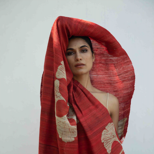 India, Aeshaane, The ‘Icho’ Tussar Peace Silk Scarf