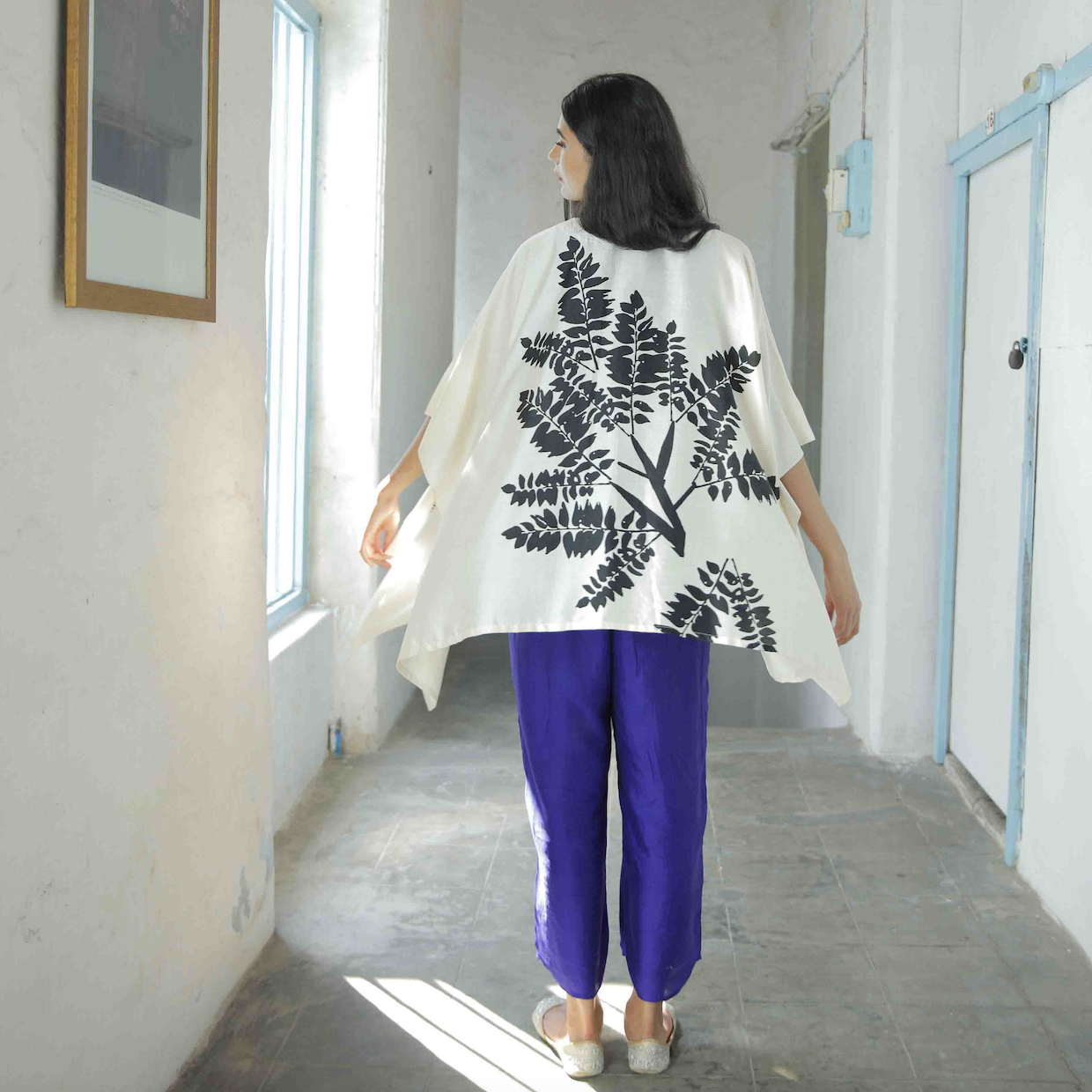 India, Aeshaane, ‘The Fallen Leaves’ Eri Peace Silk Kaftan