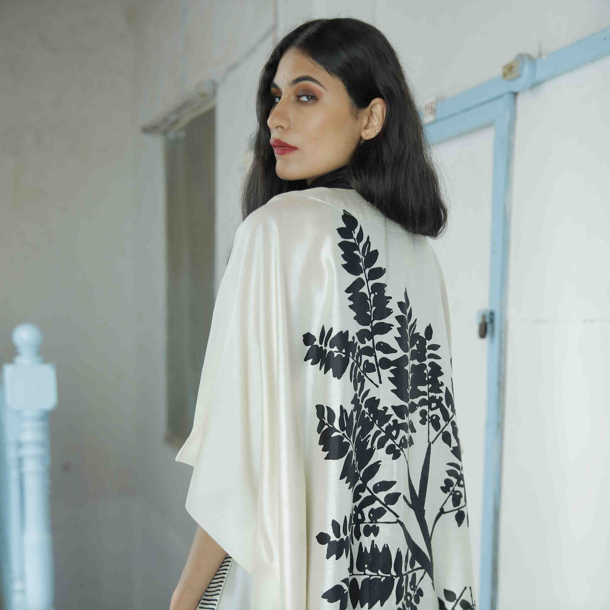 India, Aeshaane, ‘The Fallen Leaves’ Eri Peace Silk Kaftan