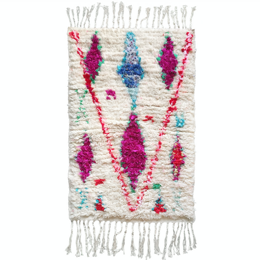 Morocco & France, Calla,  SMALL BOUCHAROUITE RUG - RAINBOW