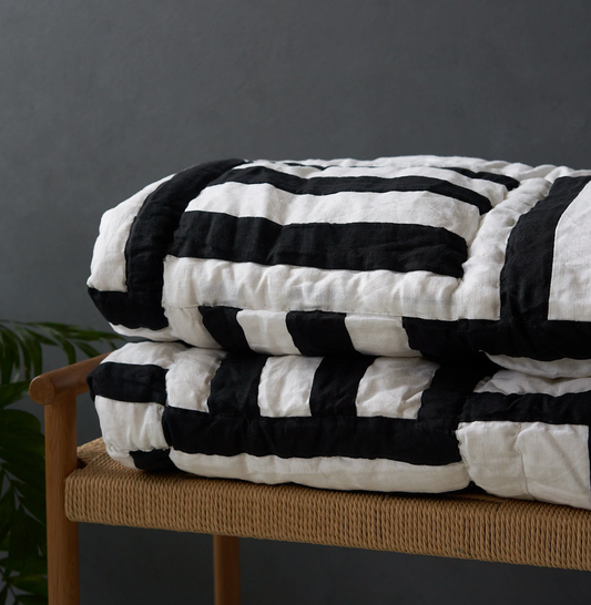 Afghanistan, Myanmar, Lebanon, Colombia & UK, Ishkar, Beirut Quilt in Black & White