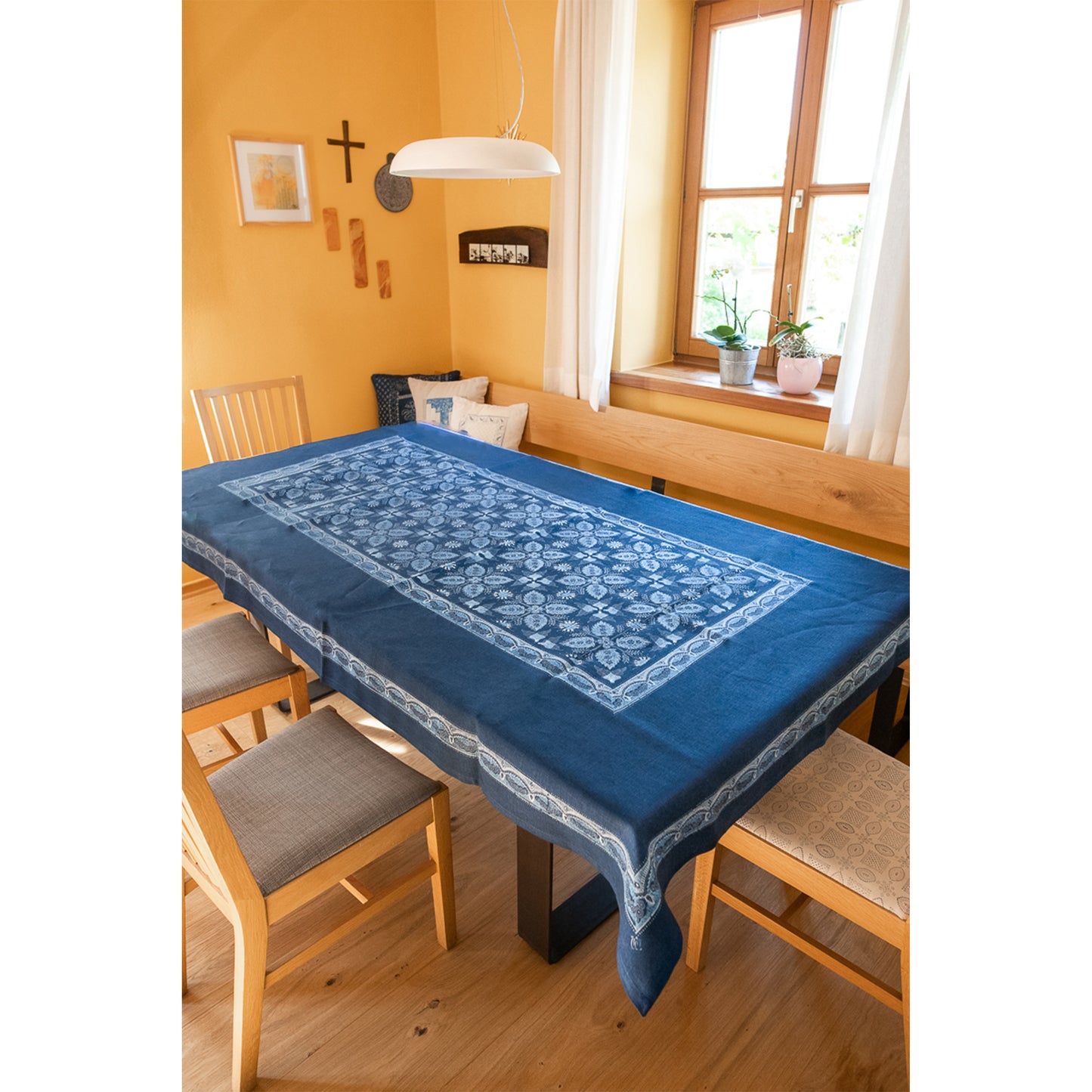 Austria, Karl and Maria Wagner, Blaudruck Basely Print Tablecloth Yardage Large 1.8 m Wide
