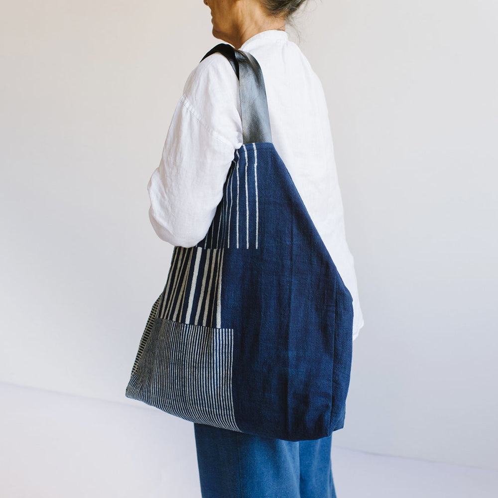 Pakistan & Canada, Handwork Studio, Big Tote Bag  Multi Stripes