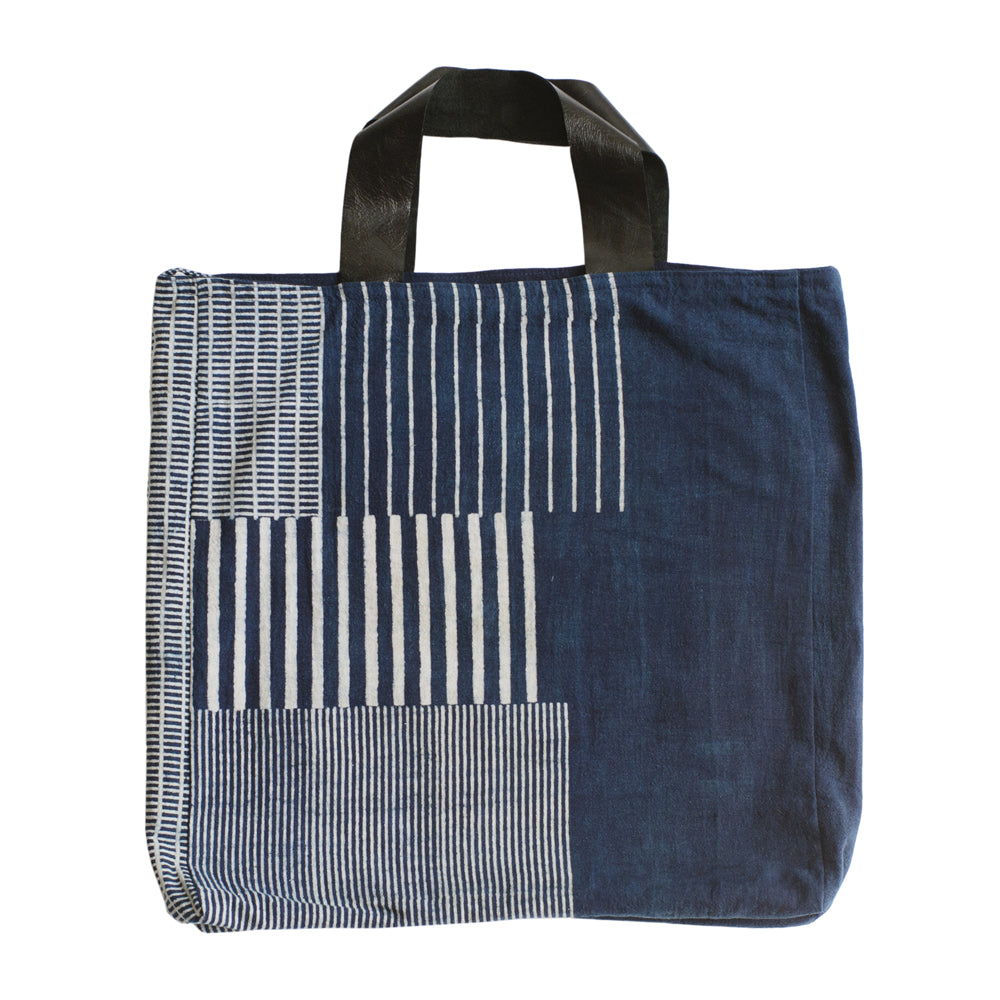Pakistan & Canada, Handwork Studio, Big Tote Bag  Multi Stripes