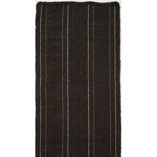 Turkey, Vedat Demiralp, Black with White Handwoven Goats Wool Runner