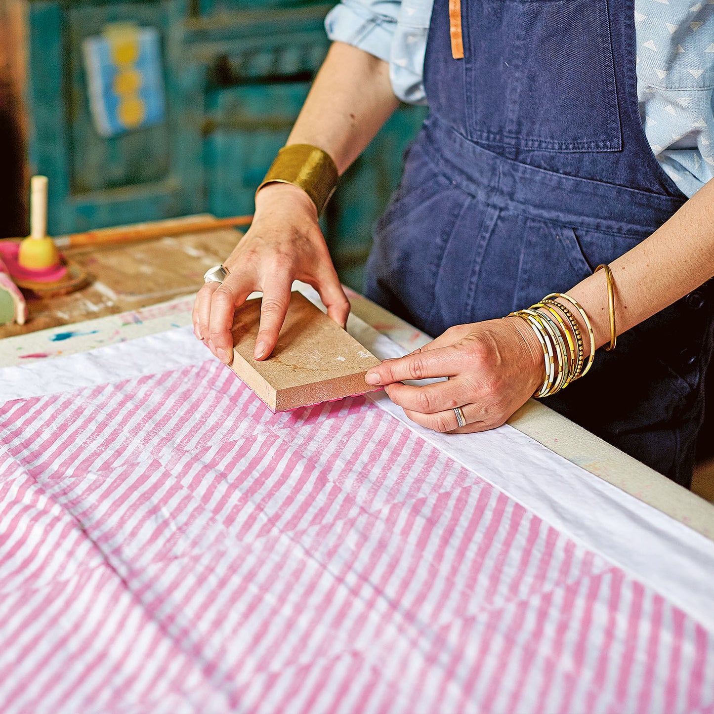 How to make a block printed tablecloth with Molly Mahon