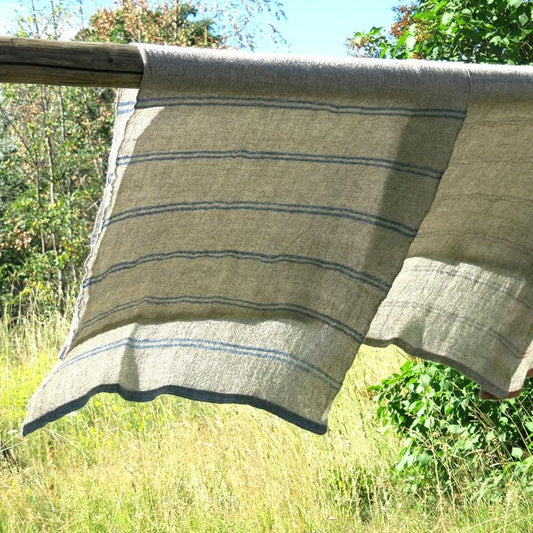 Finland, Waveweaver's Wool / Hannele Köngäs, Seafarer`s wool blanket blue stripes