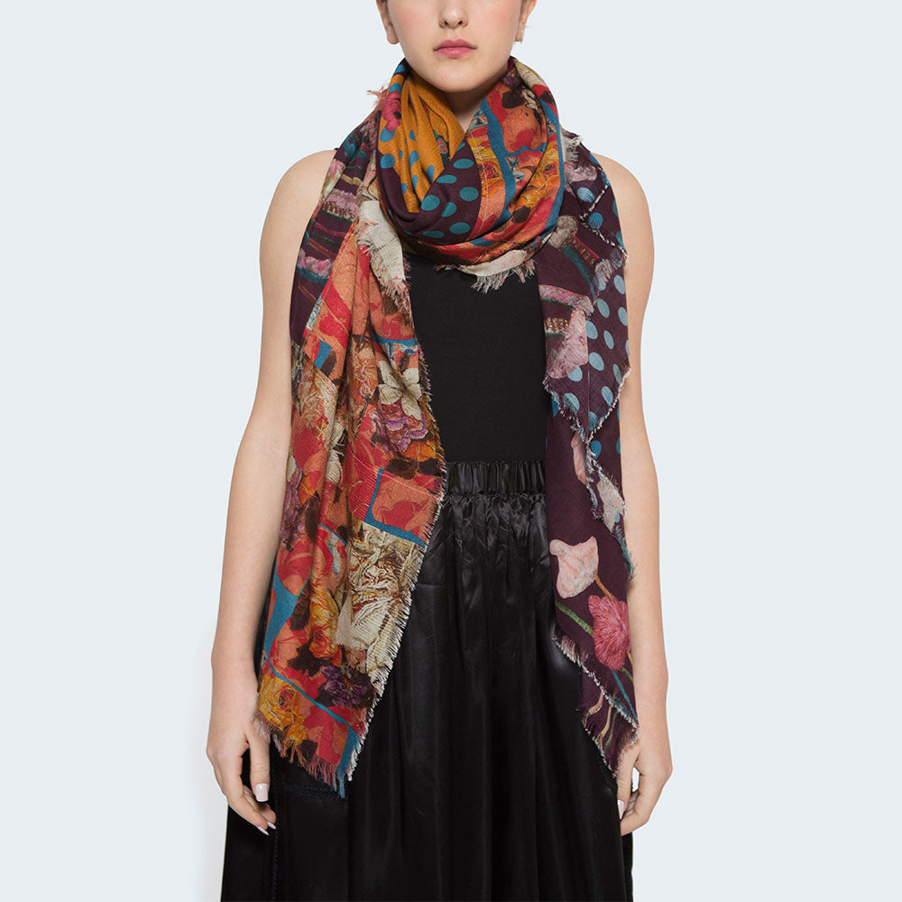 Lebanon, Bokja, Magic Mushrooms Wool Scarf