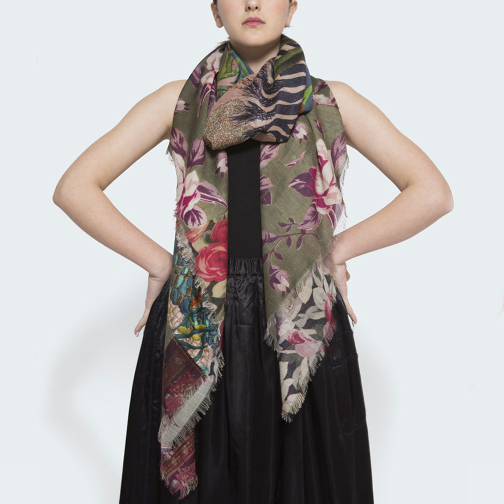 Lebanon, Bokja, Oxpecker Zebra Wool Scarf